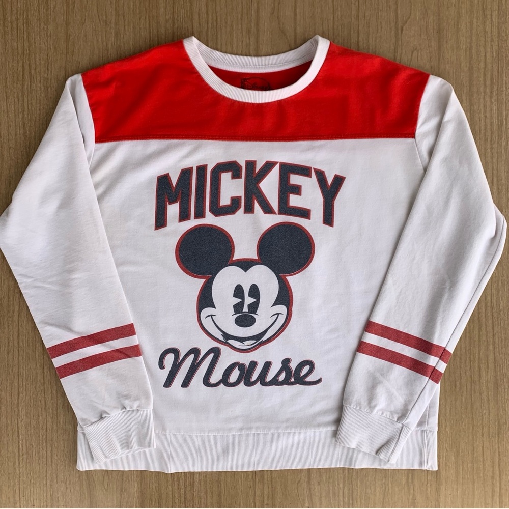 Vintage Disney Mickey Mouse Graphic Lightweight sweatshirt 90s Red And White 2XL